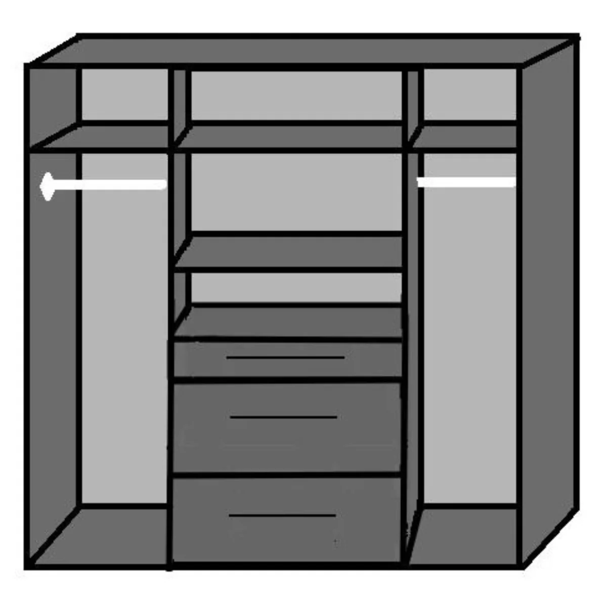 Clack White Gloss 4 Door Mirrored 180 cm Wardrobe - White – image 2