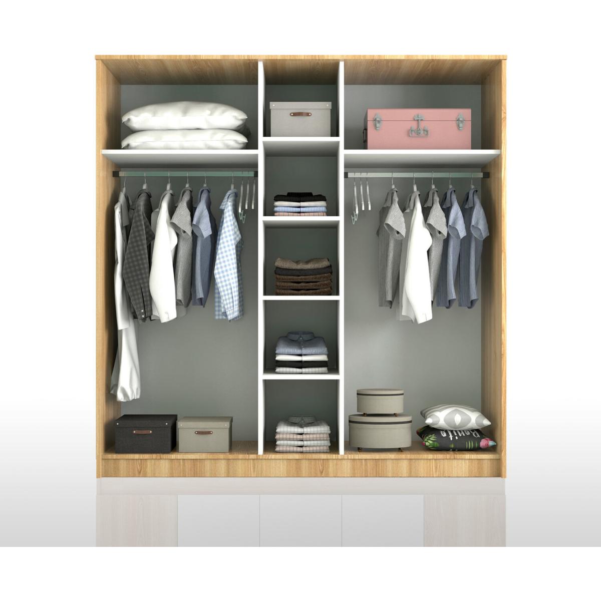 SAPPHIRE 5 Door Wardrobe, Oak-White - Oak-White – image 2