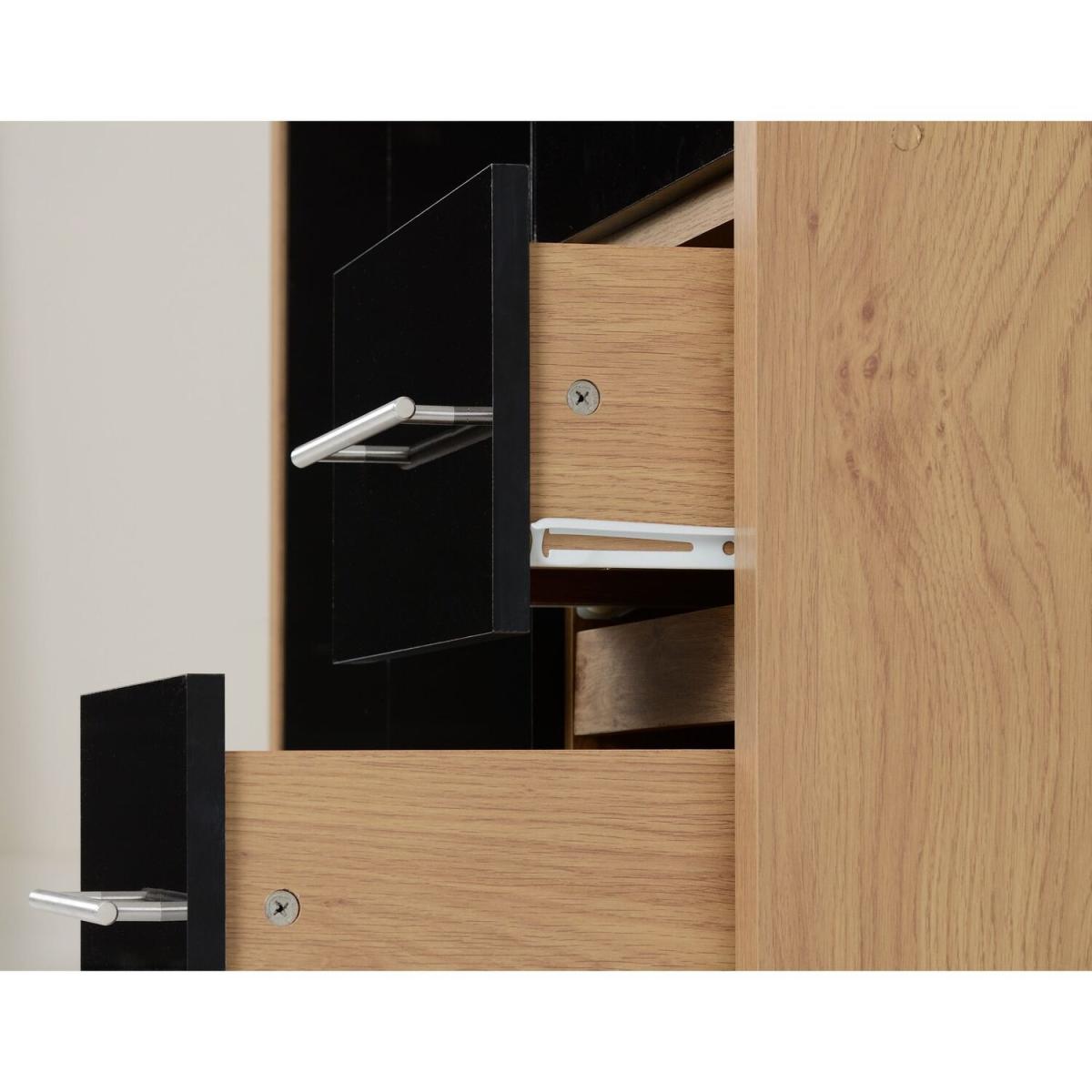Seville 3 Door 2 Drawer Wardrobe - Black – image 7