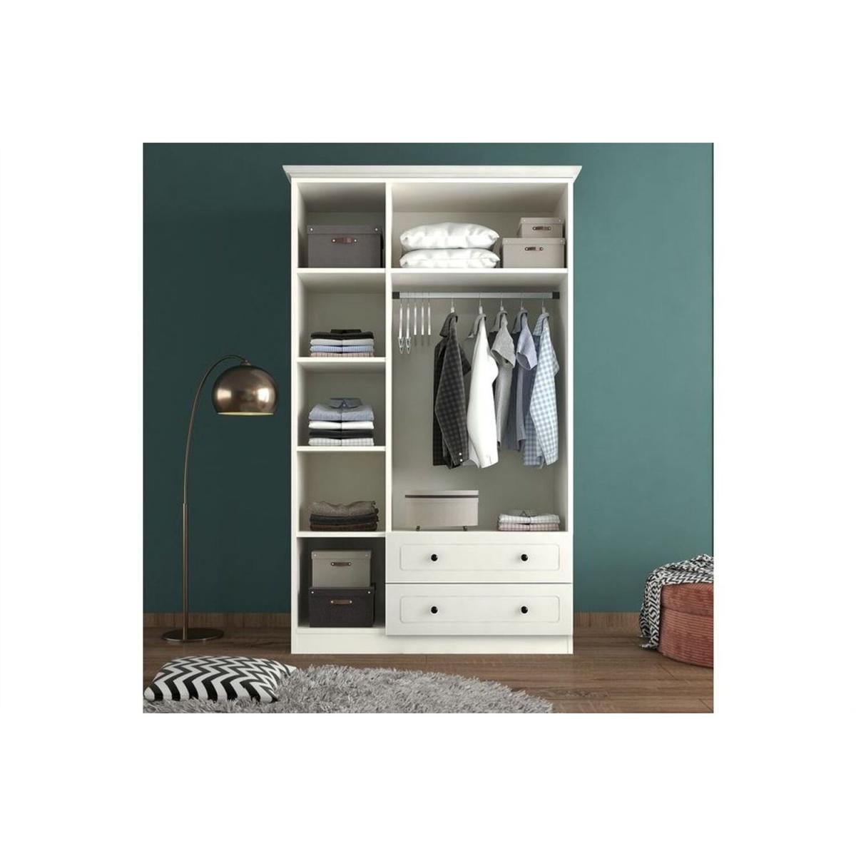 Efes 3 Doors and 2 Drawers Wardrobe - White – image 3