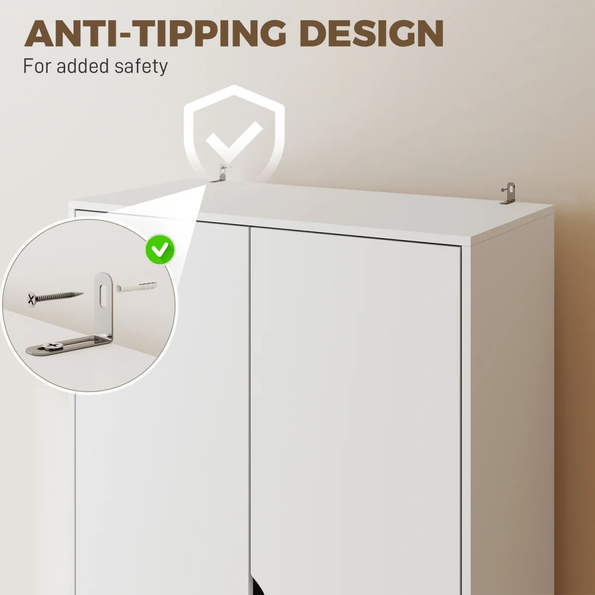 HOMCOM 2 Door Clothes Wardrobe - White – image 6
