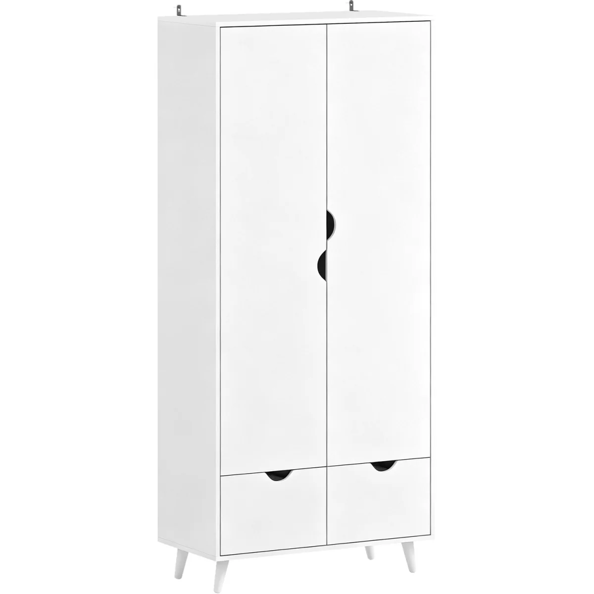HOMCOM 2 Door Clothes Wardrobe - White – image 9