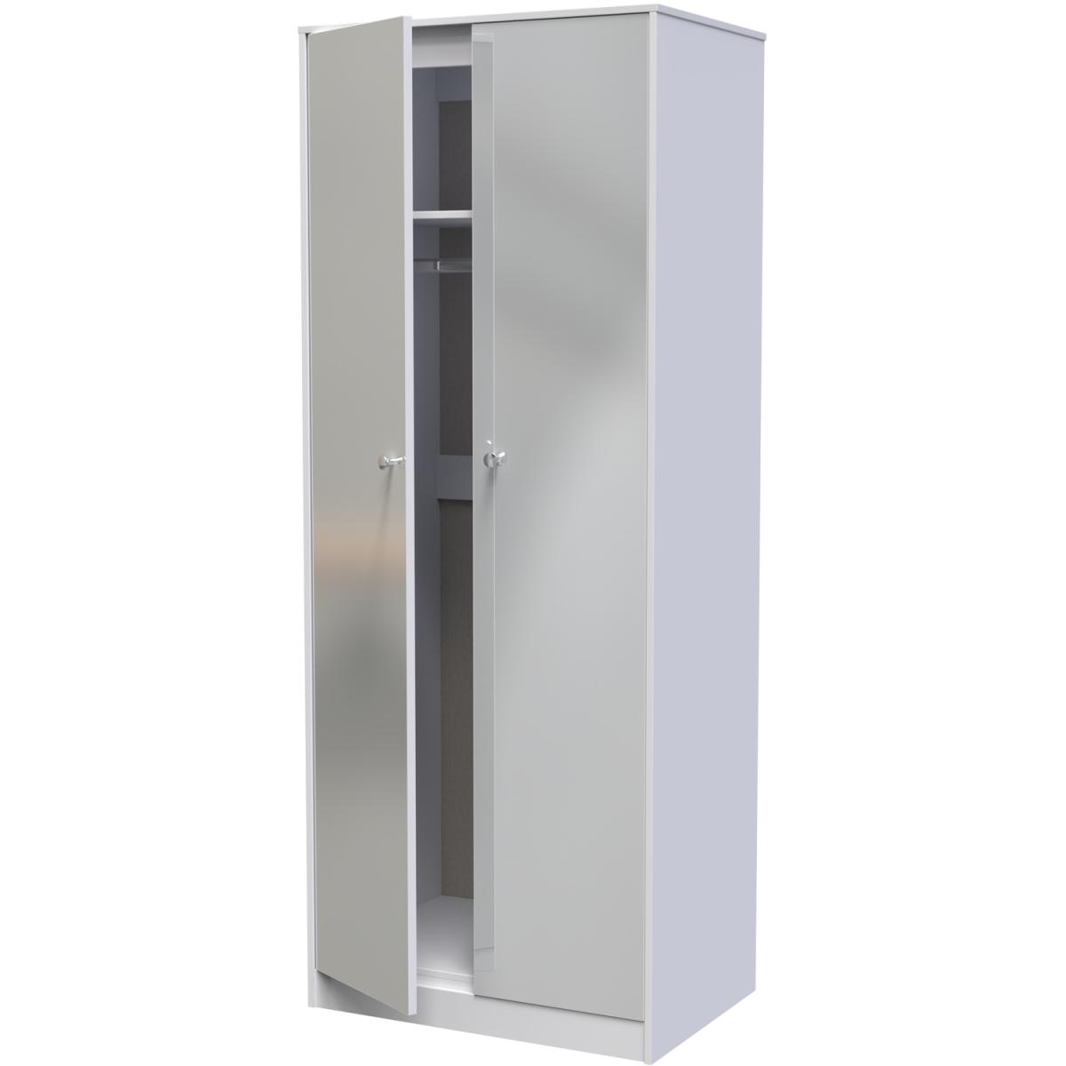 Padstow Ready Assembled Tall Plain Wardrobe - Uniform Gloss & White – image 4