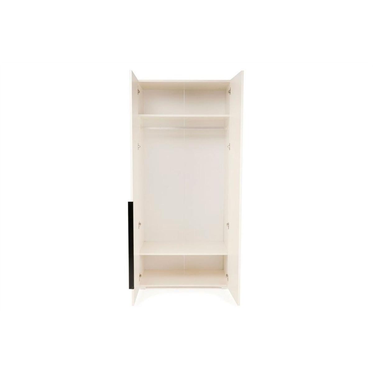 Luke 2 Door Wardrobe - White – image 2