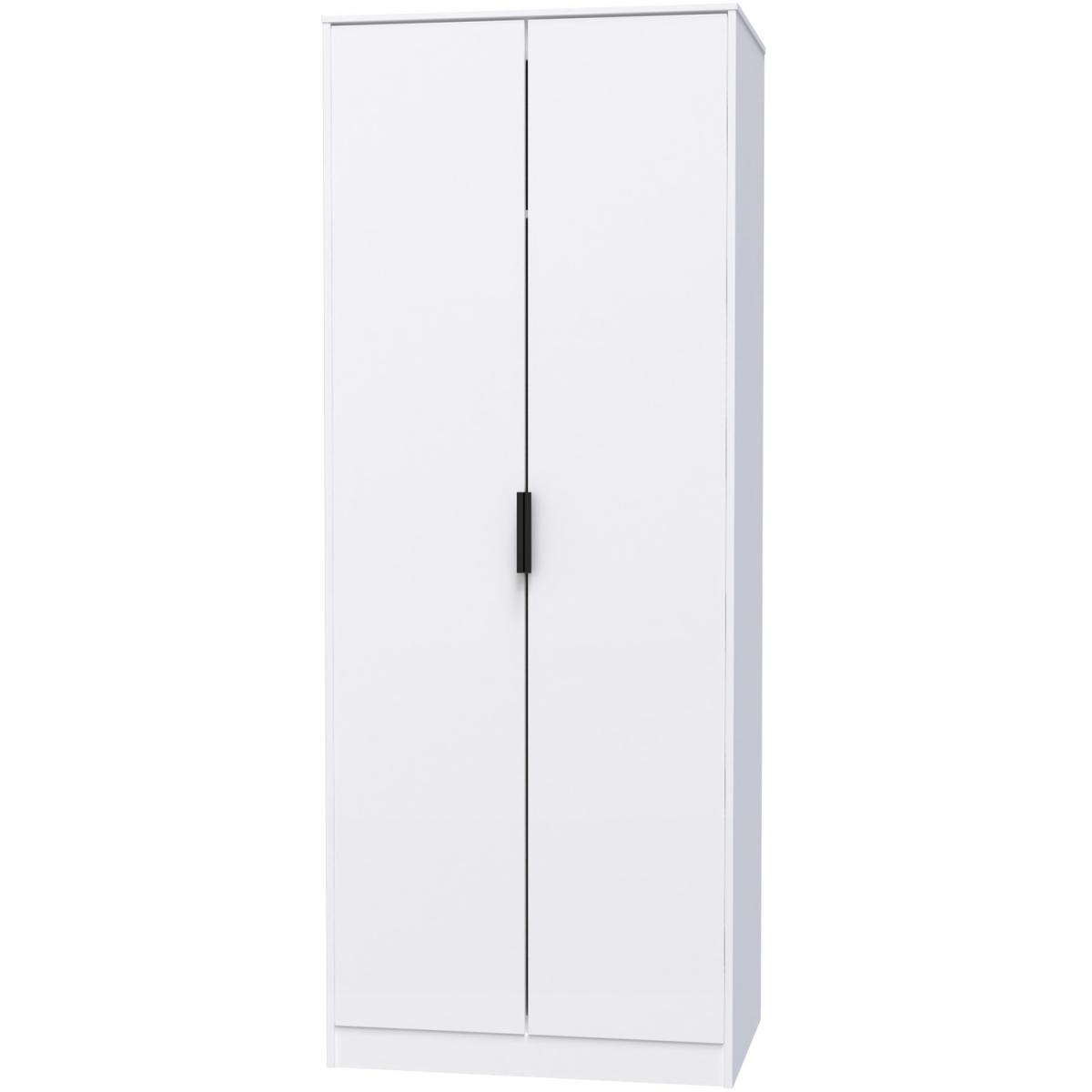 Diego Ready Assembled Tall Plain Wardrobe - White Matt – image 3