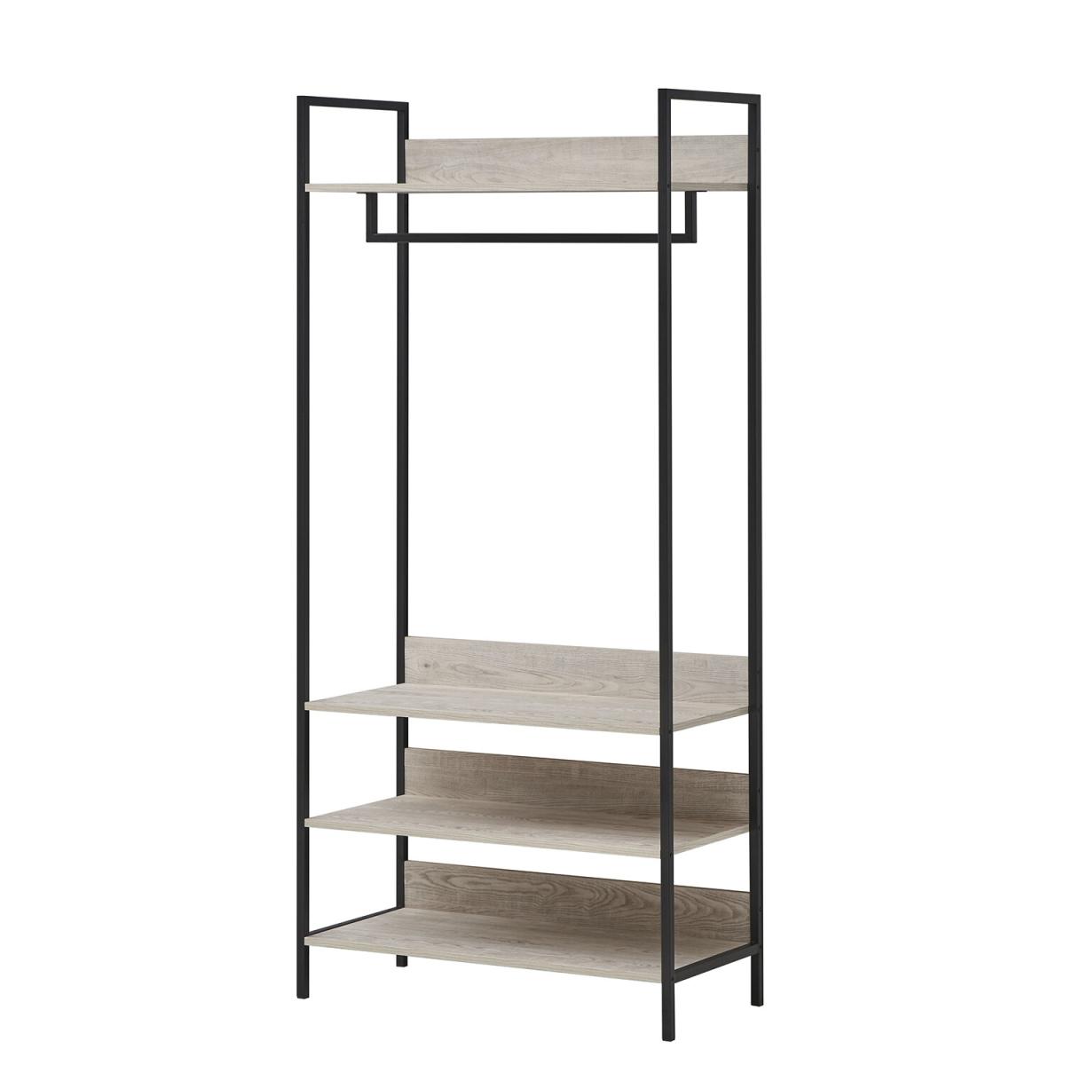 Zahra Open Wardrobe with Four Shelves - Black / 83.8cm – image 11