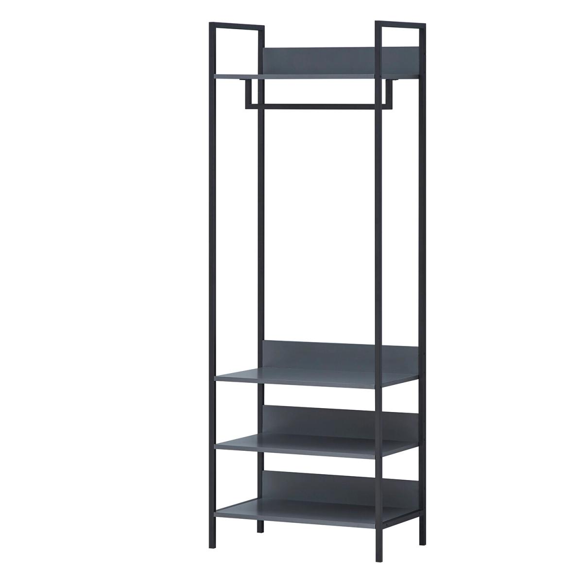Zahra Open Wardrobe with Four Shelves - Black / 83.8cm – image 12