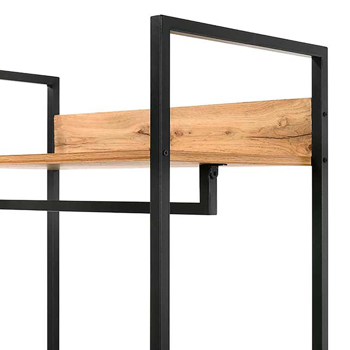 Zahra Open Wardrobe with Four Shelves - Black / 83.8cm – image 15