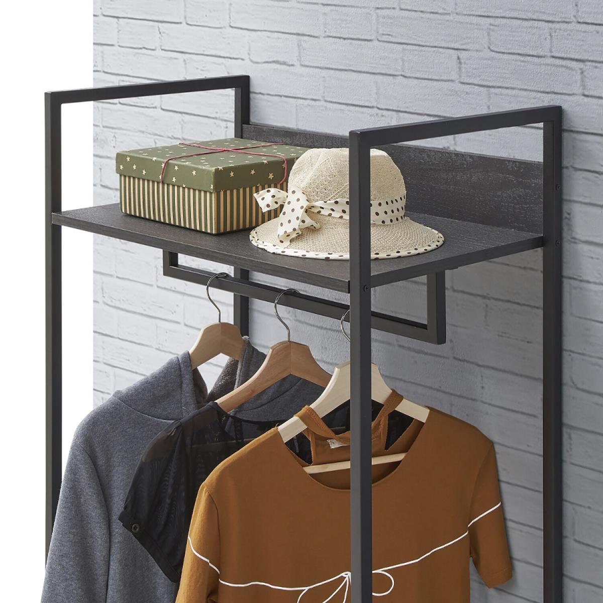 Zahra Open Wardrobe with Four Shelves - Black / 83.8cm – image 18