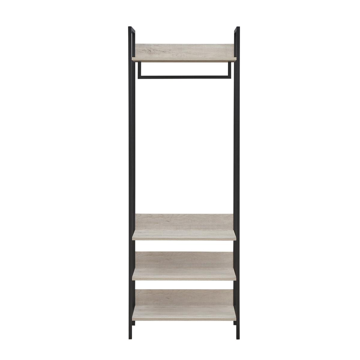Zahra Open Wardrobe with Four Shelves - Black / 83.8cm – image 20