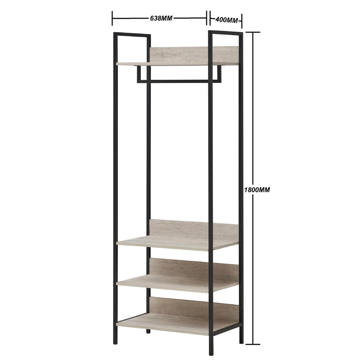 Zahra Open Wardrobe with Four Shelves - Black / 83.8cm – image 22