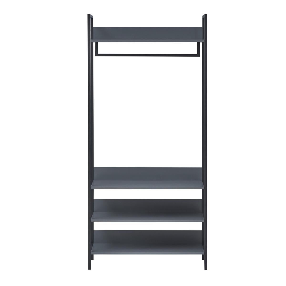 Zahra Open Wardrobe with Four Shelves - Black / 83.8cm – image 23
