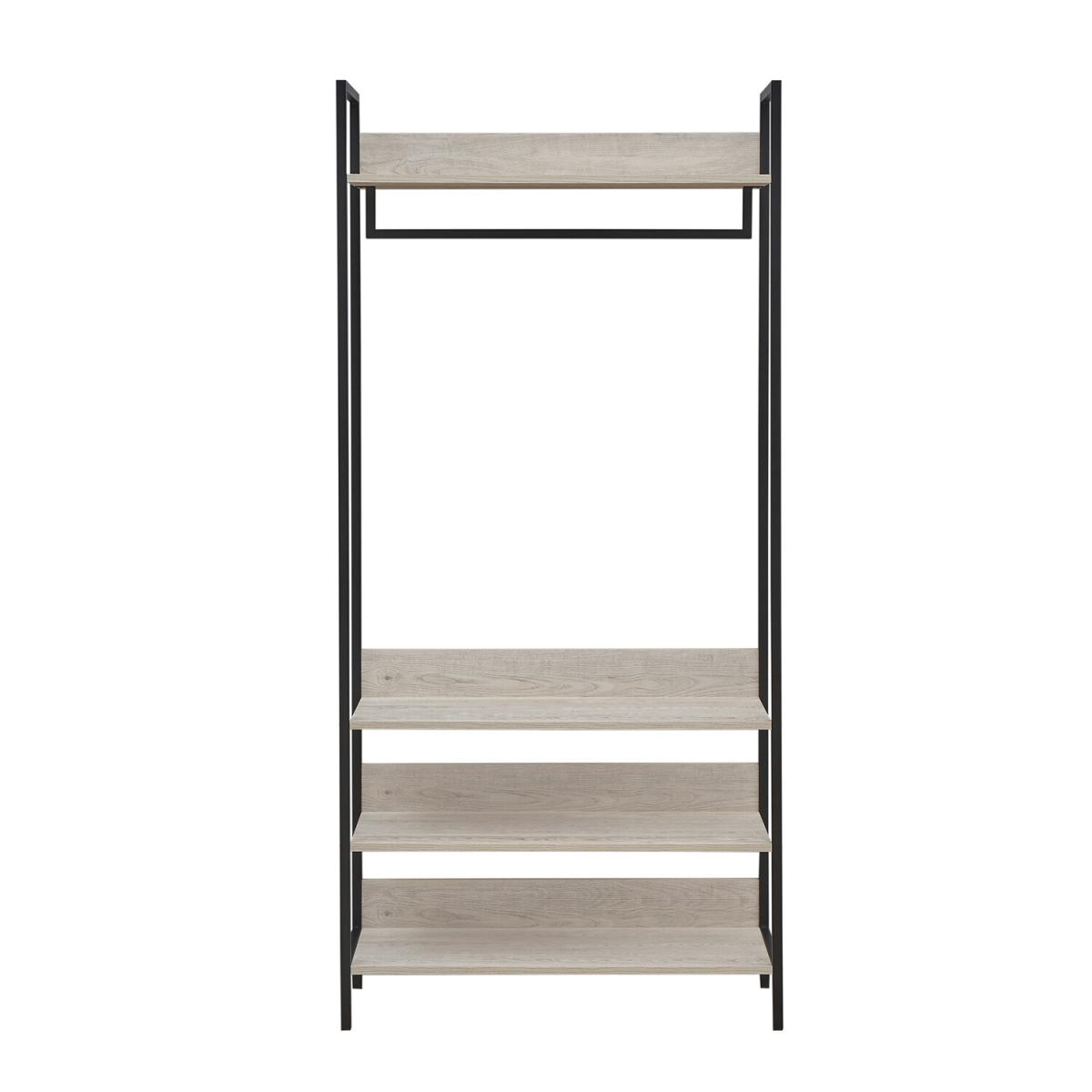 Zahra Open Wardrobe with Four Shelves - Black / 83.8cm – image 25