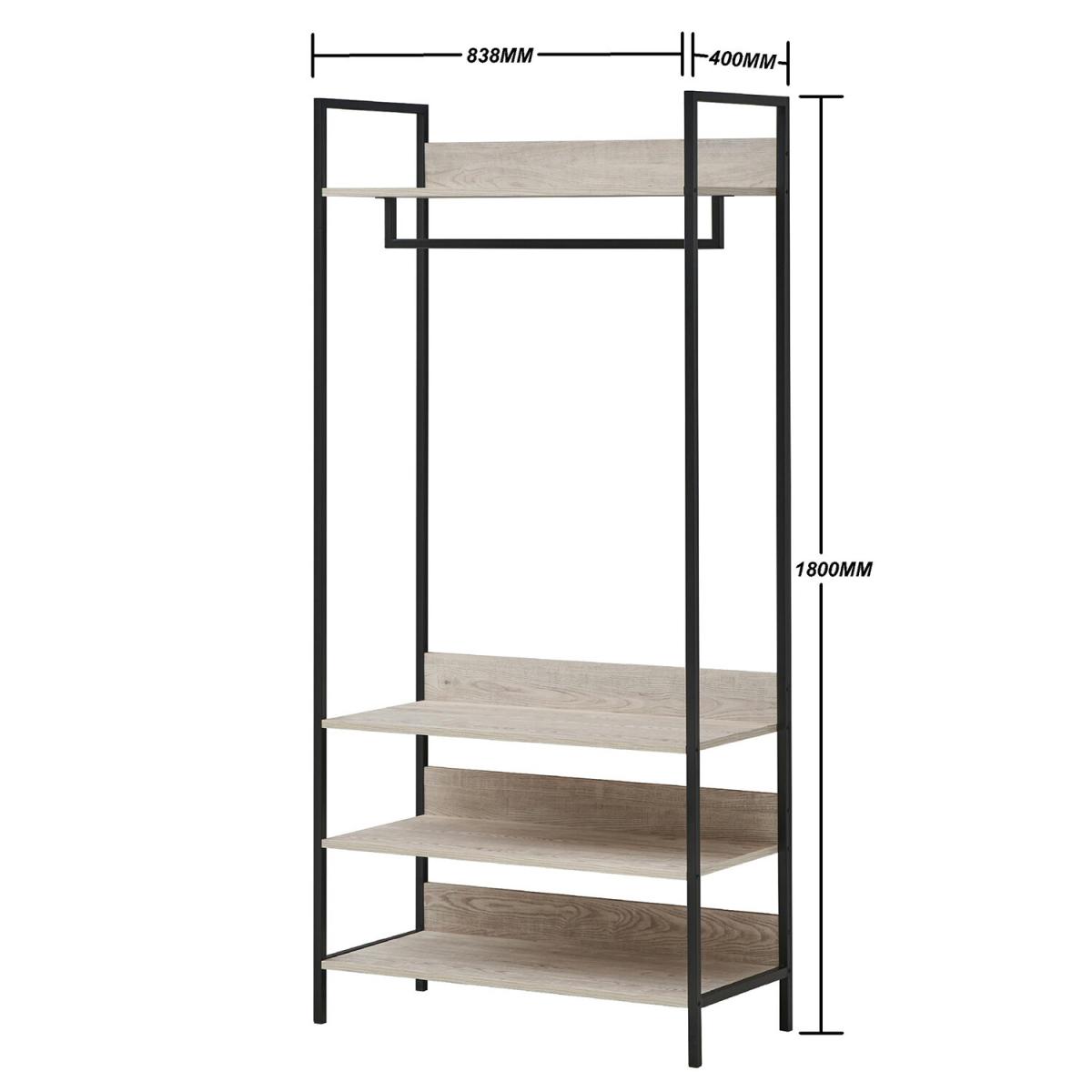 Zahra Open Wardrobe with Four Shelves - Black / 83.8cm – image 27