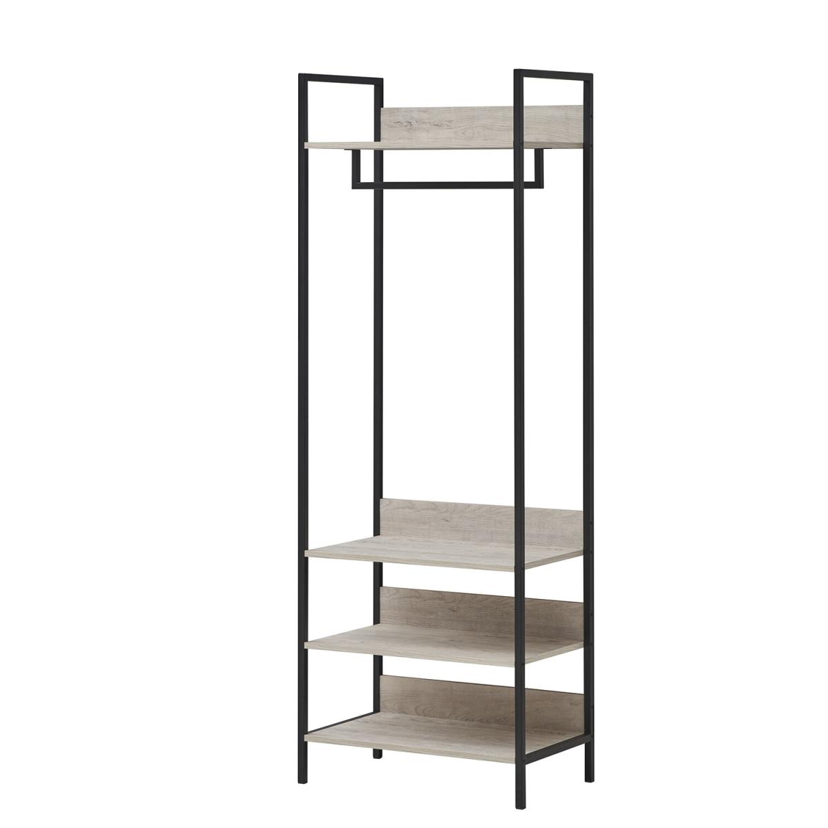 Zahra Open Wardrobe with Four Shelves - Black / 83.8cm – image 9
