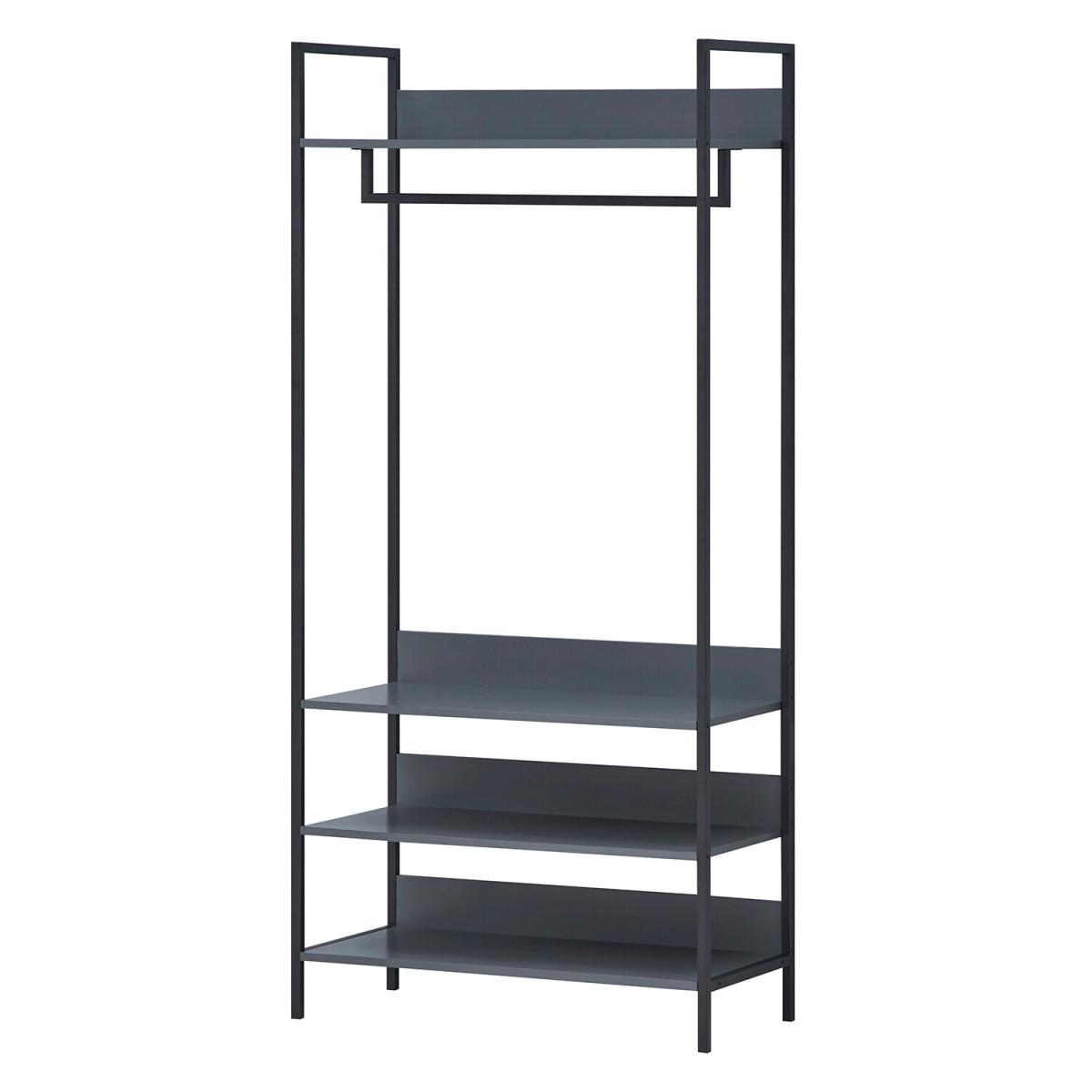 Zahra Open Wardrobe with Four Shelves - Black / 83.8cm – image 10