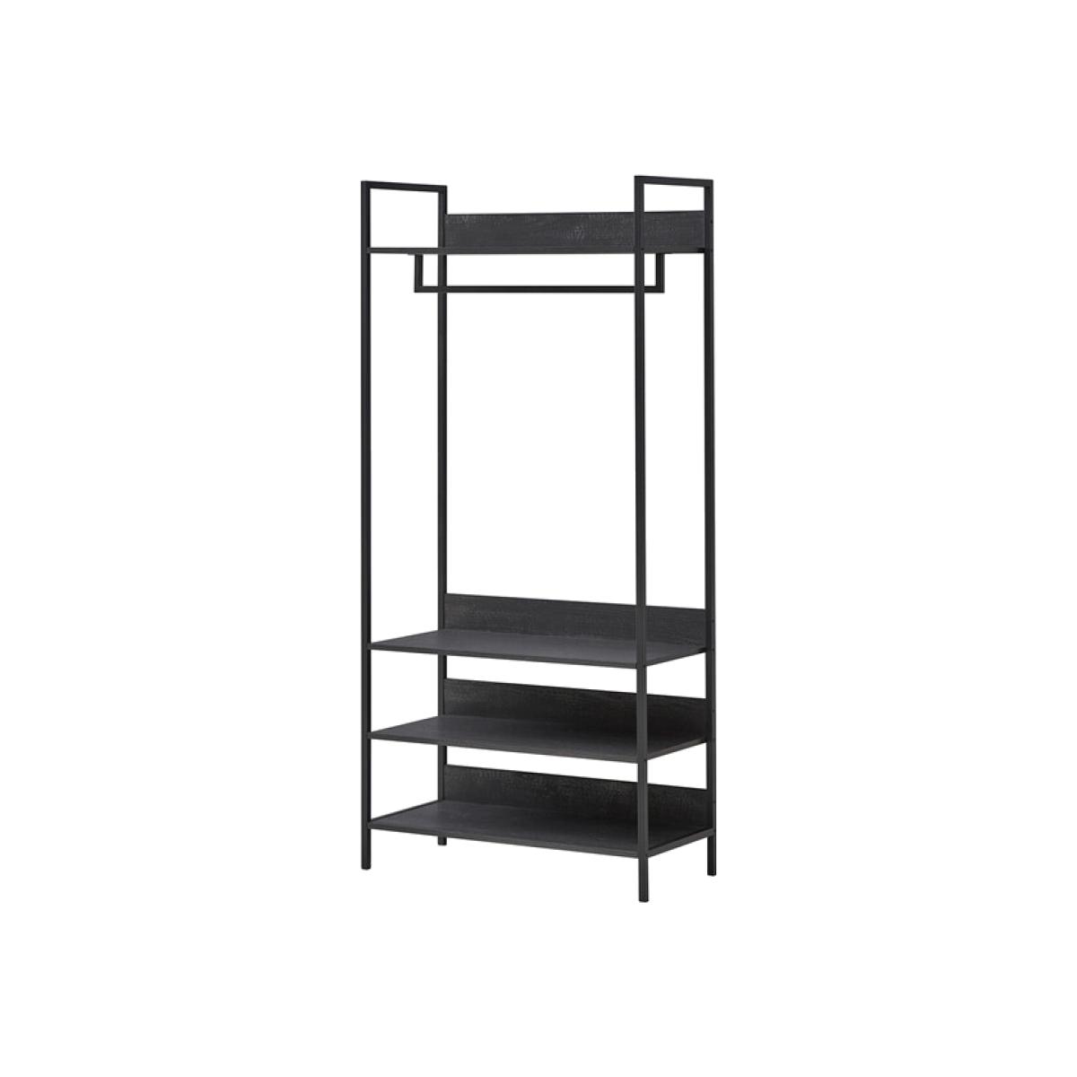 Zahra Open Wardrobe with Four Shelves - Black / 83.8cm – image 1