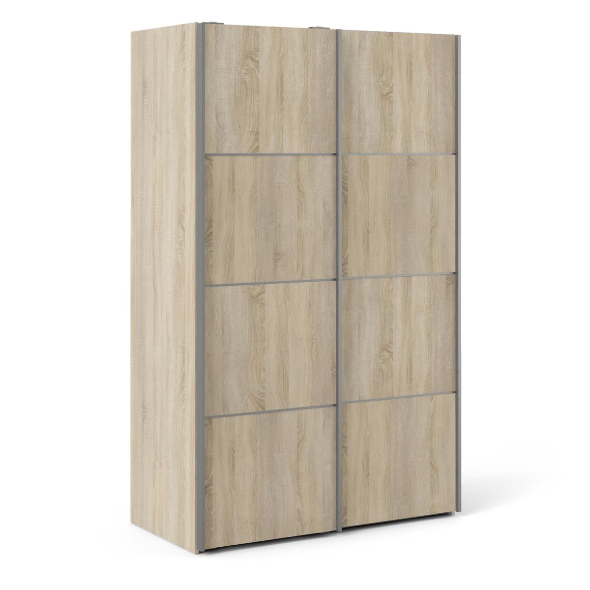 Valentino Sliding Wardrobe with 5 Shelves - Oak – image 2