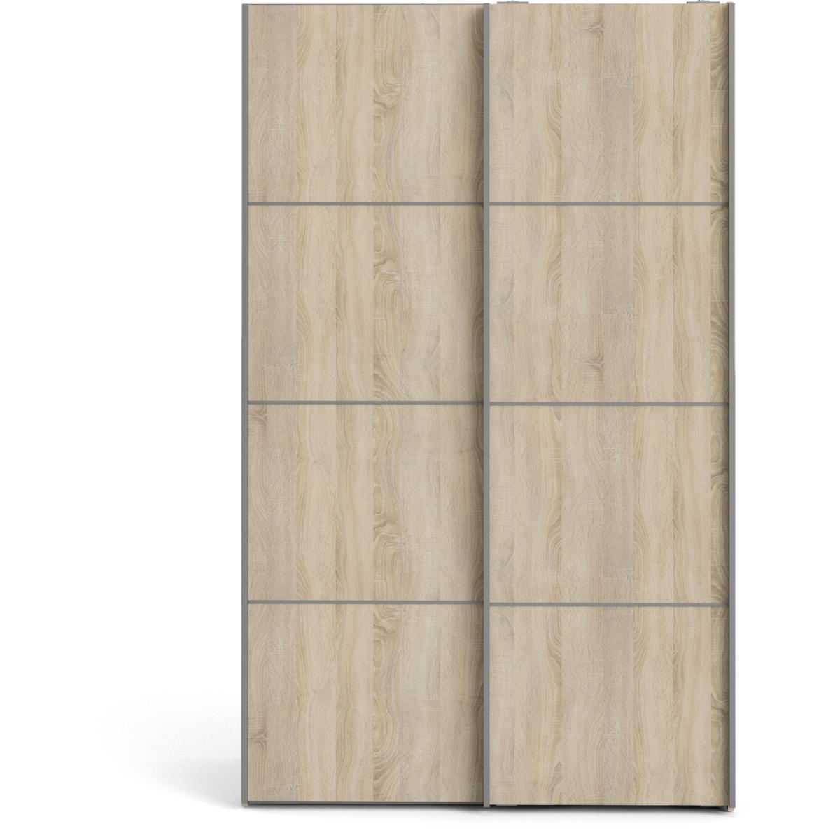 Valentino Sliding Wardrobe with 5 Shelves - Oak – image 3