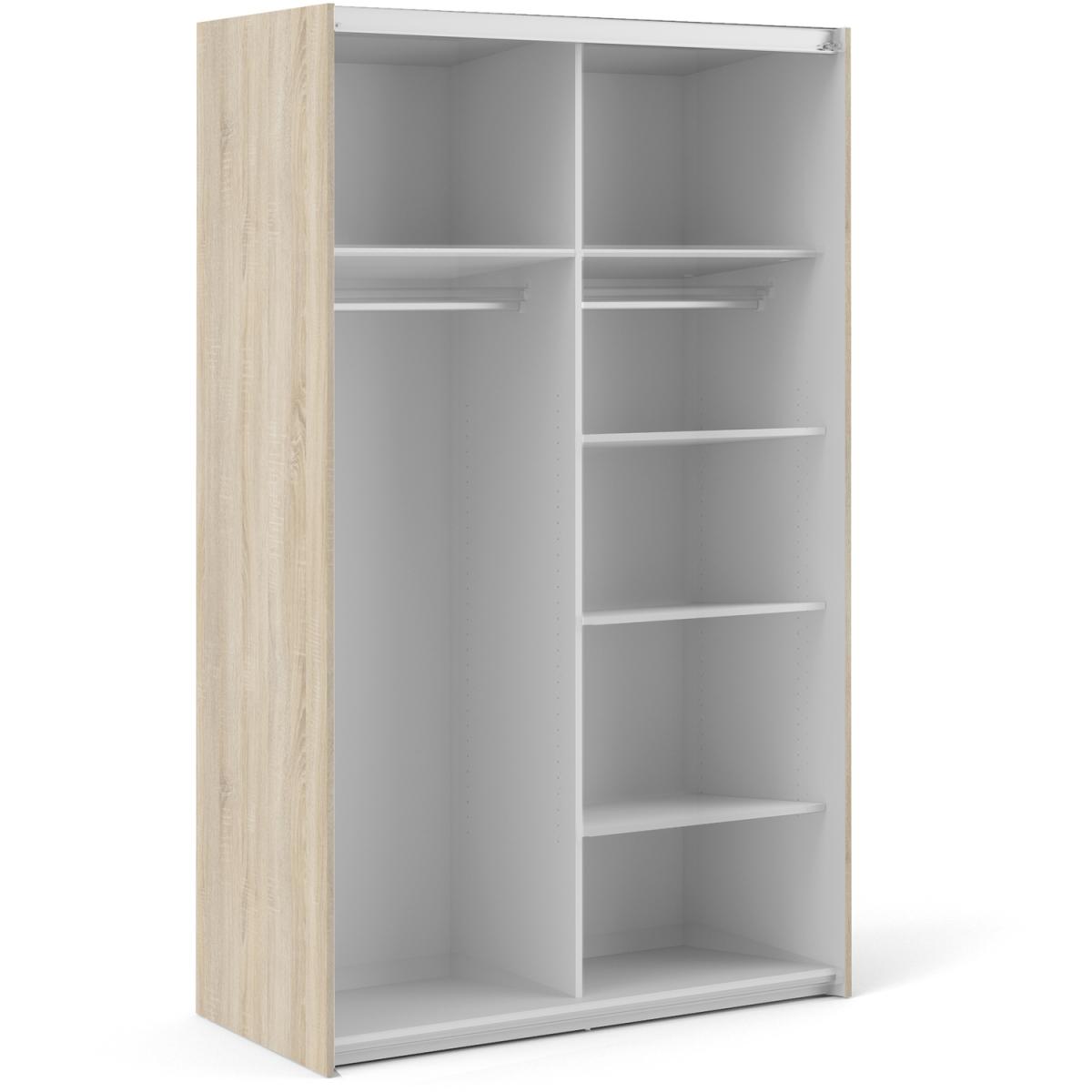 Valentino Sliding Wardrobe with 5 Shelves - Oak – image 4