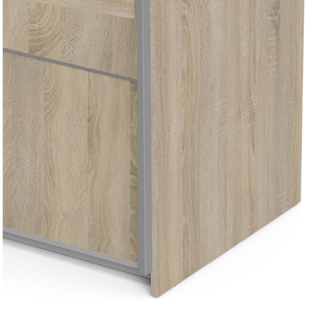Valentino Sliding Wardrobe with 5 Shelves - Oak – image 7