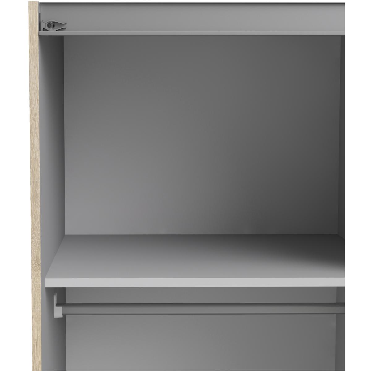Valentino Sliding Wardrobe with 5 Shelves - Oak – image 8
