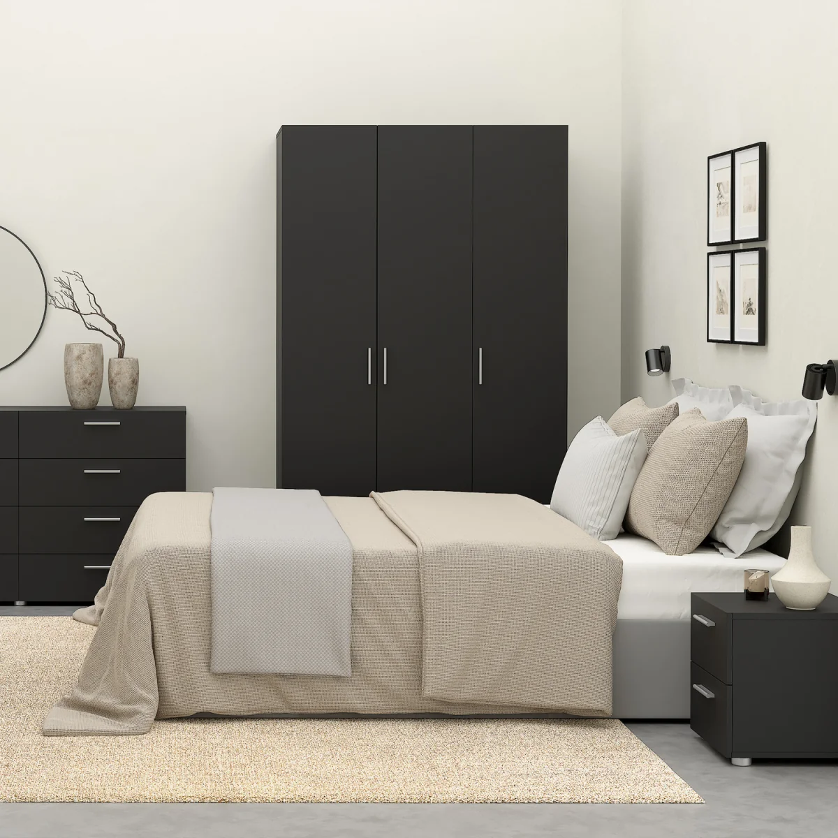 Pepe Wardrobe with 3 Doors - Black – image 6