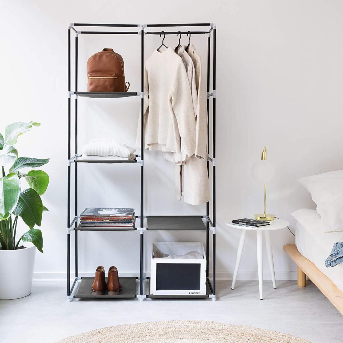 Freestanding Foldable Wardrobe - Black / 5 Layer – image 2
