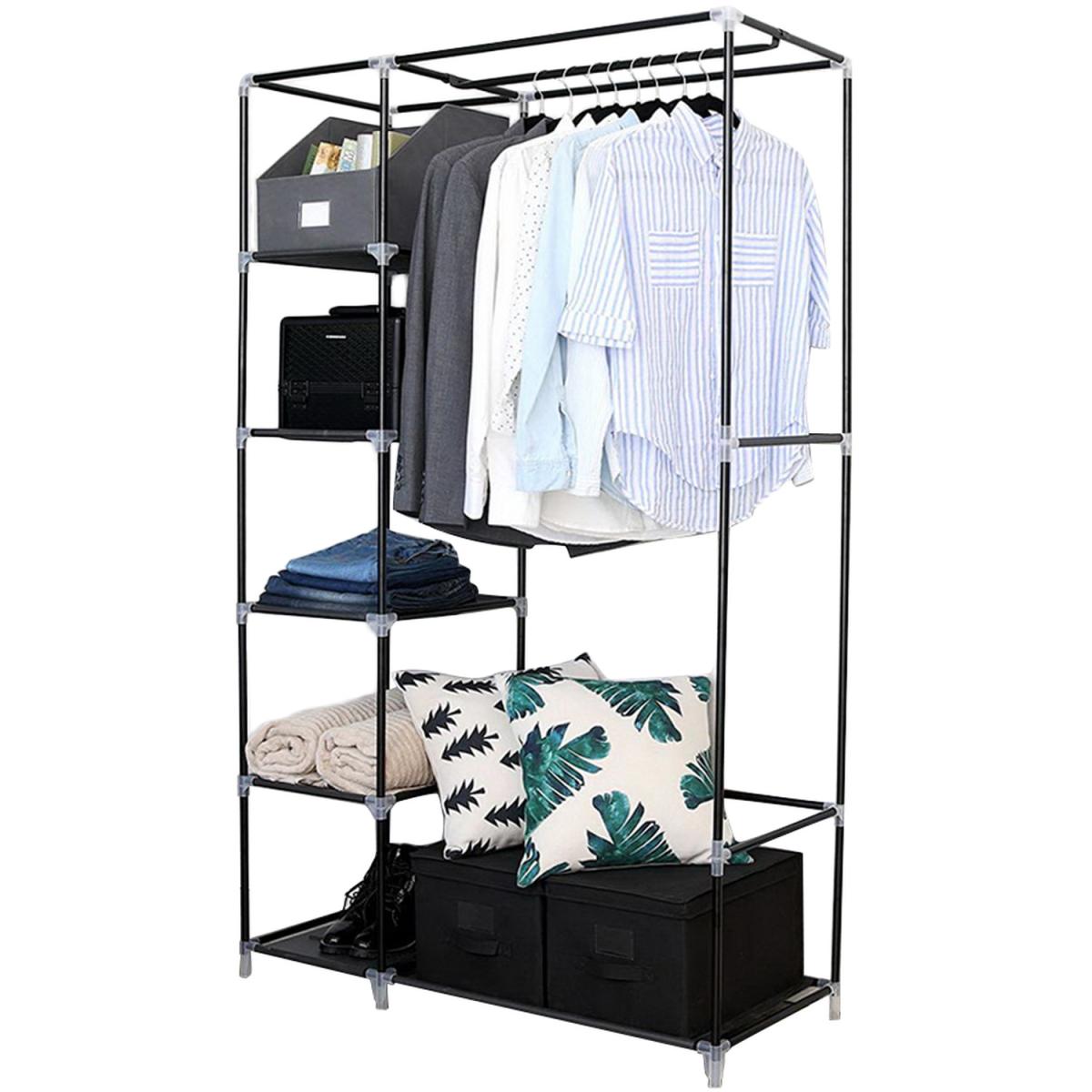 Freestanding Foldable Wardrobe - Black / 5 Layer – image 7