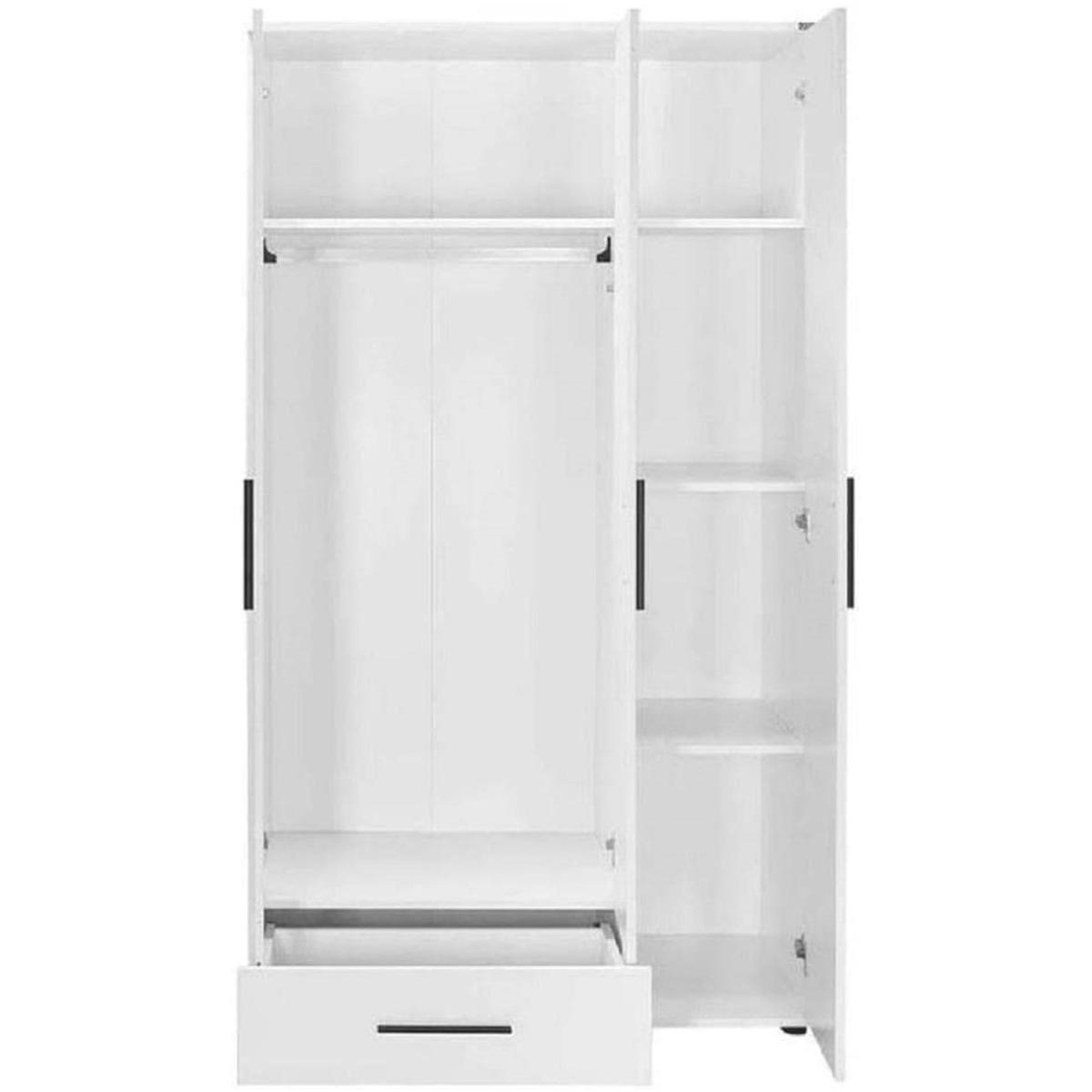 Matt White 3 Door Triple Wardrobe with Hanging Rail - Matt White – image 3