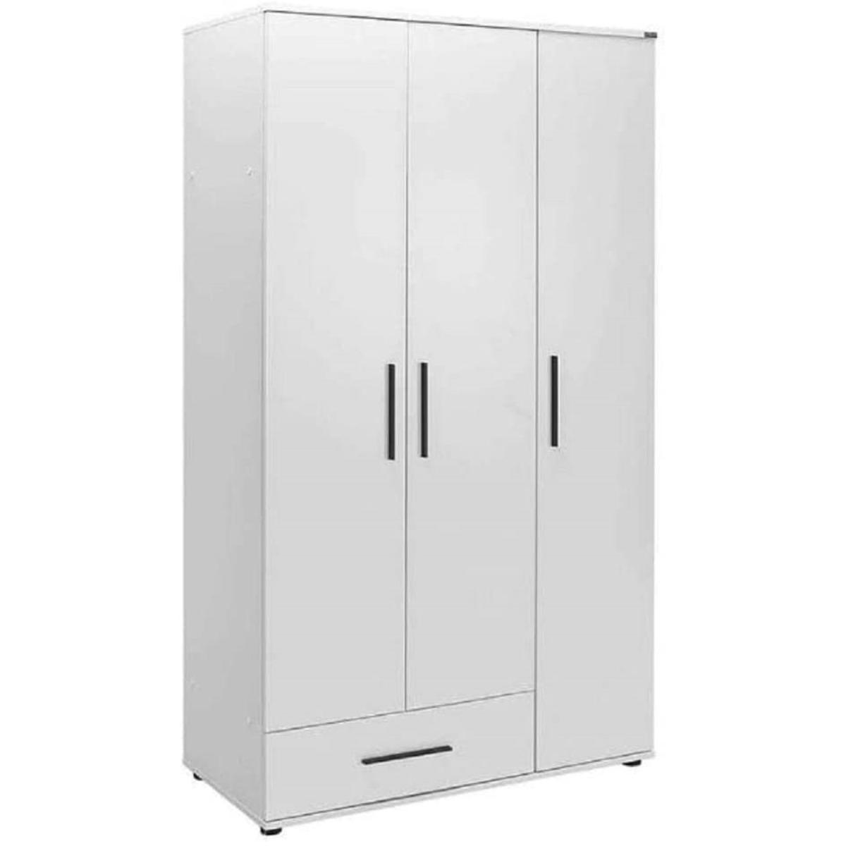 Matt White 3 Door Triple Wardrobe with Hanging Rail - Matt White – image 4