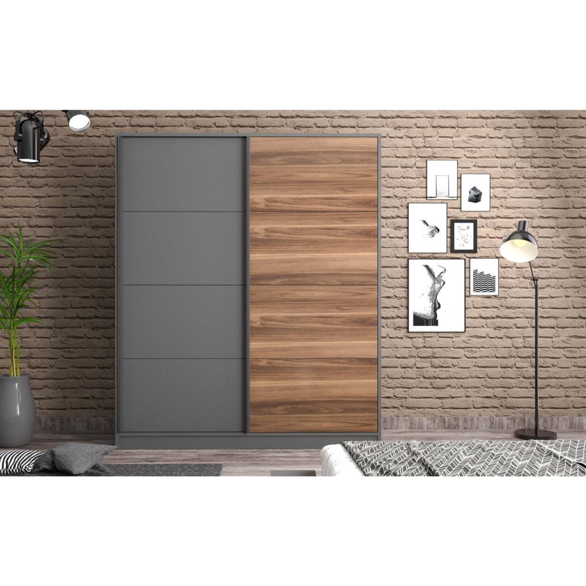 MILANO Sliding Door Wardrobe Walnut, Anthracite - Red – image 3