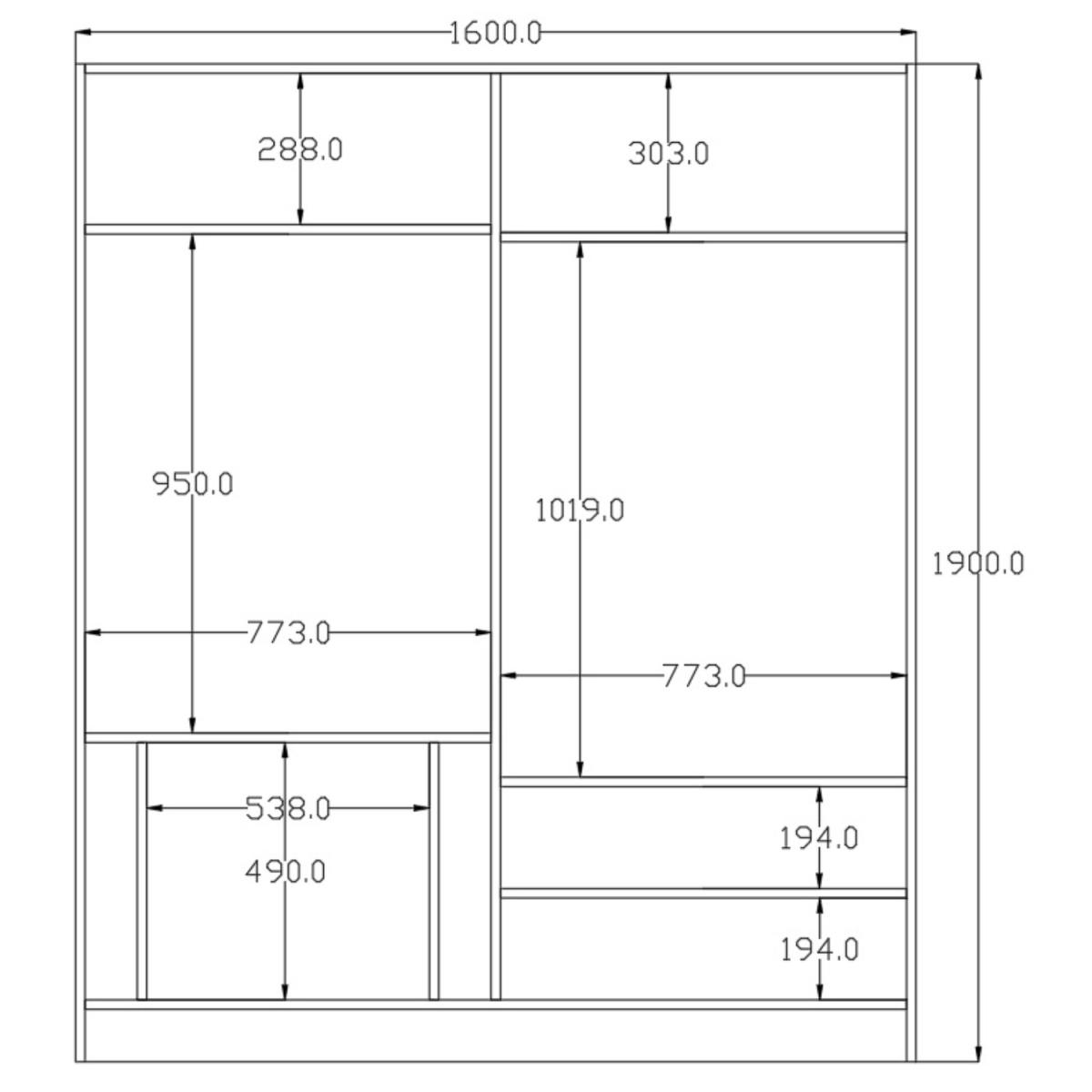 MILANO Sliding Door Wardrobe Walnut, Anthracite - Red – image 5
