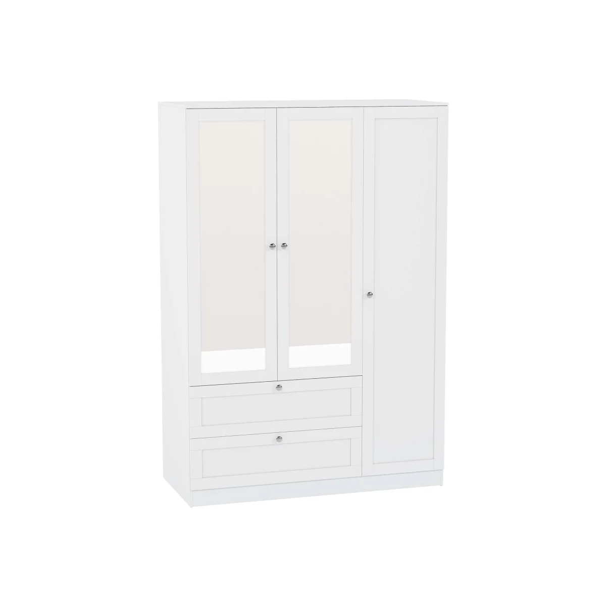 Vida Designs Altino Bedroom Set (2 Drawer Bedside (x 2), 5 Drawer Chest, 3 Door 2 Drawer Wardrobe) - White – image 1