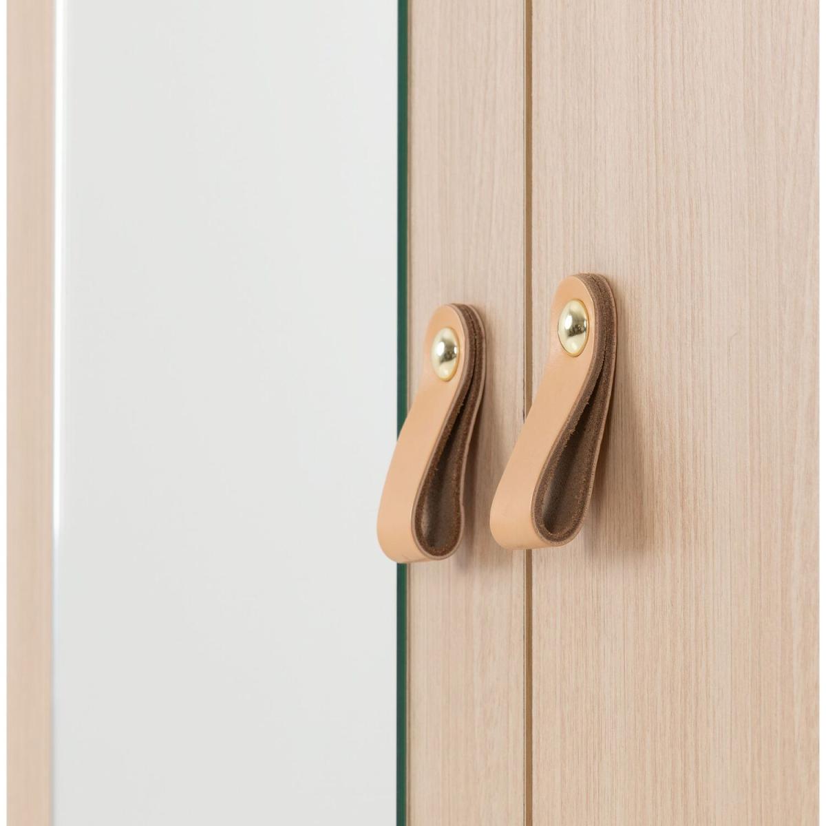 Brooklyn 2 Door 1 Drawer Wardrobe - White, Grey and Oak Effect – image 2