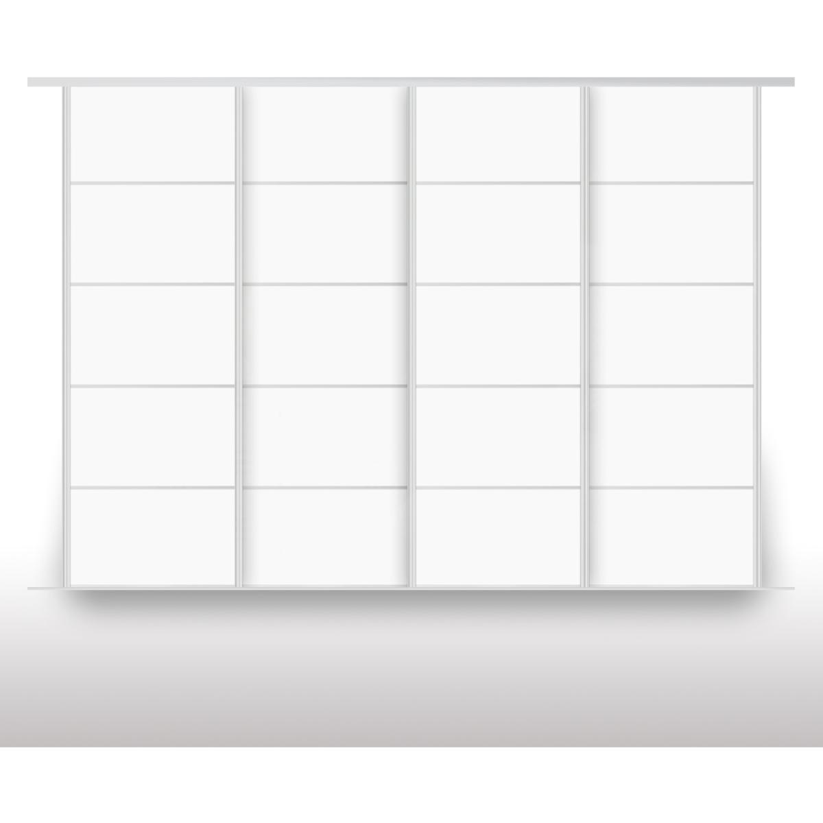 Standard 4 Door Sliding Wardrobe - Solid White 650 / 59.8kg / MDF, Aluminium – image 2