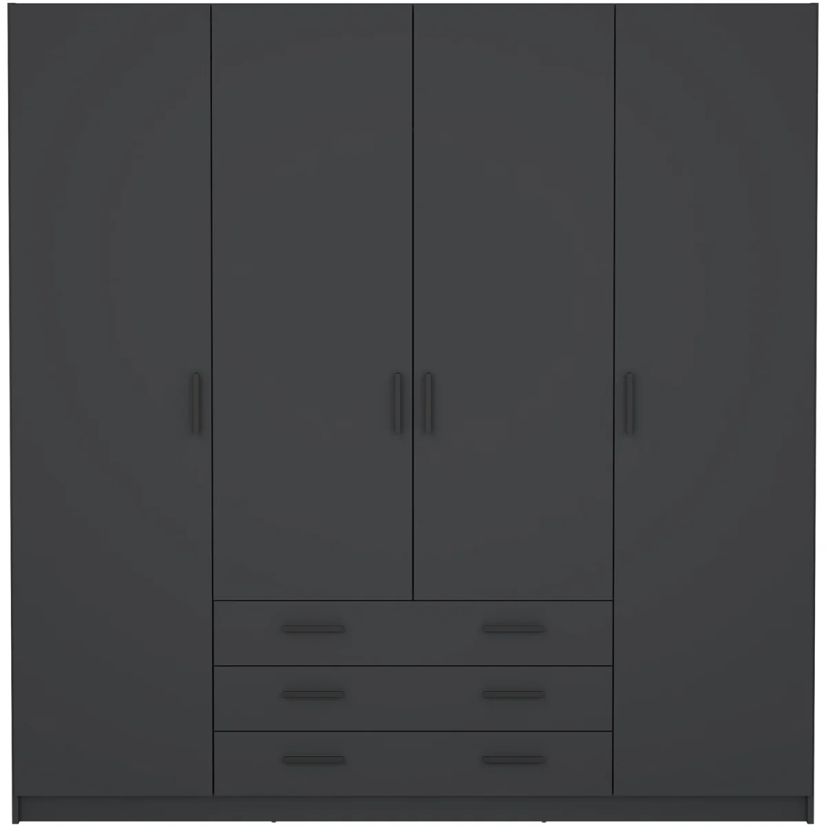 Sprint Wardrobe with 4 Doors + 3 Drawers in Matt Grey - Grey – image 3