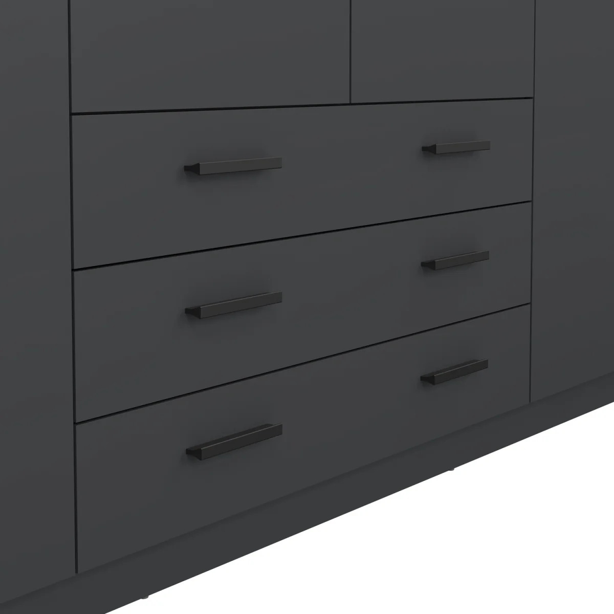 Sprint Wardrobe with 4 Doors + 3 Drawers in Matt Grey - Grey – image 7