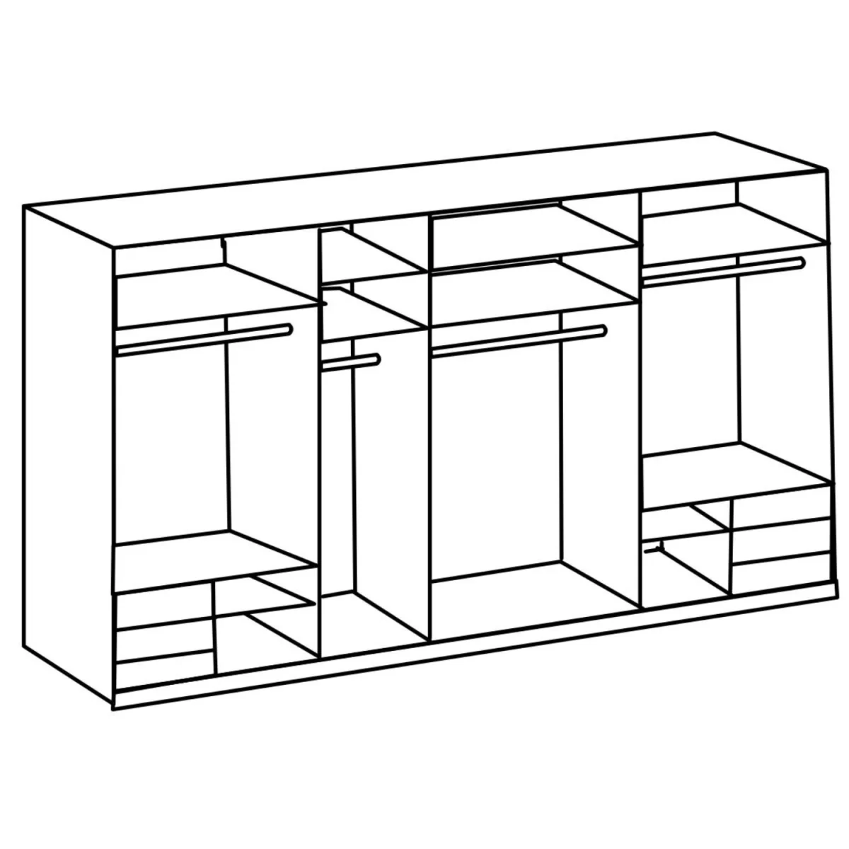 Guardino 350cm 4 Door Sliding Wardrobe in Planked Oak and Graphite - Oak – image 5