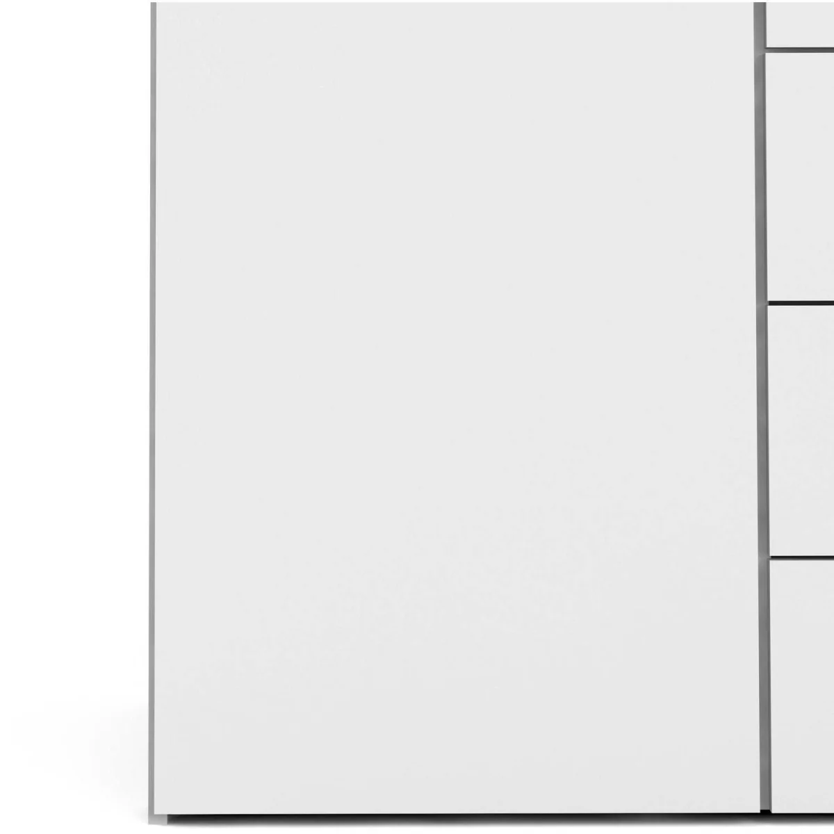 Munich White Wooden Wardrobe 2 Doors 3 Drawers 4 Shelves Matt Finish - White – image 8