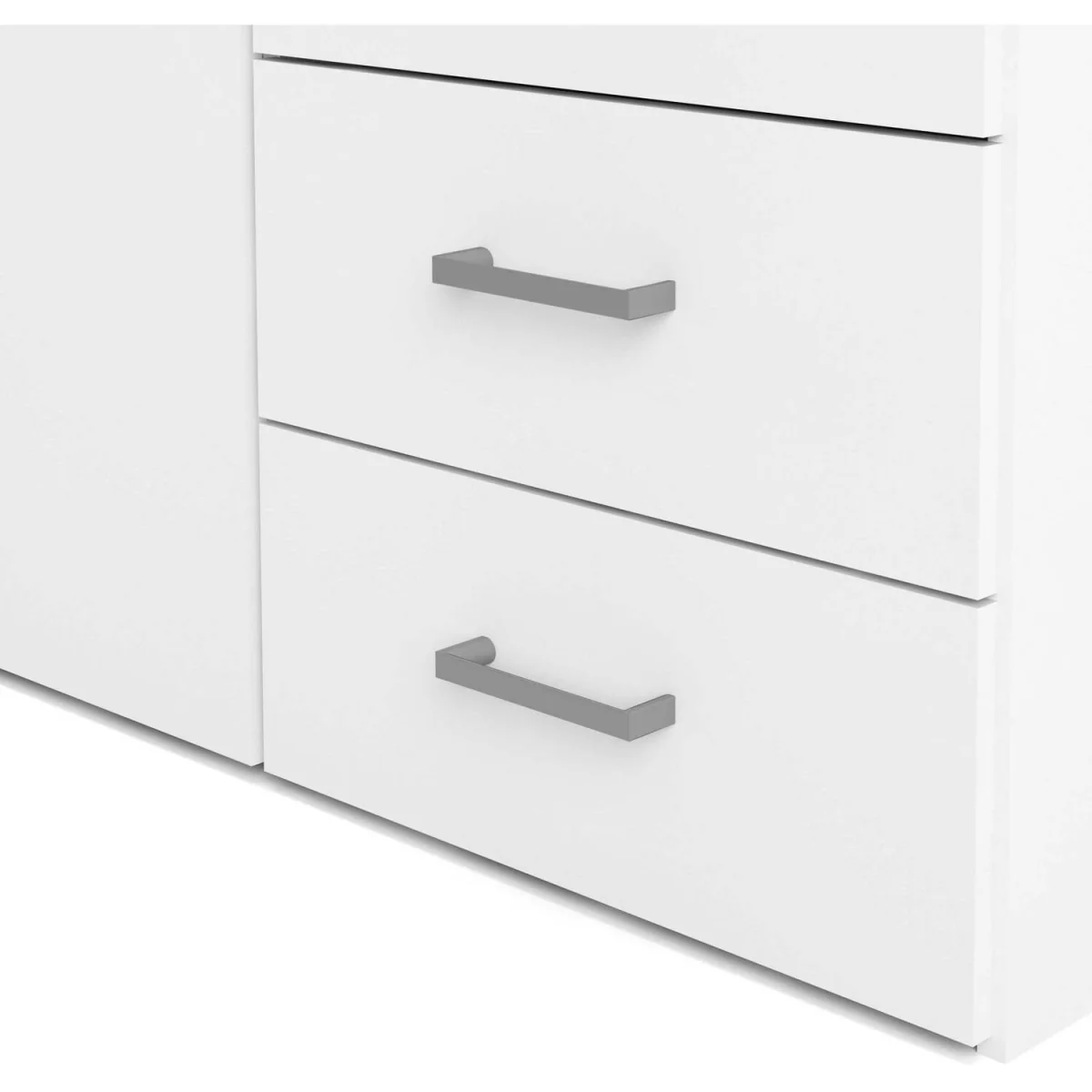 Munich White Wooden Wardrobe 2 Doors 3 Drawers 4 Shelves Matt Finish - White – image 9