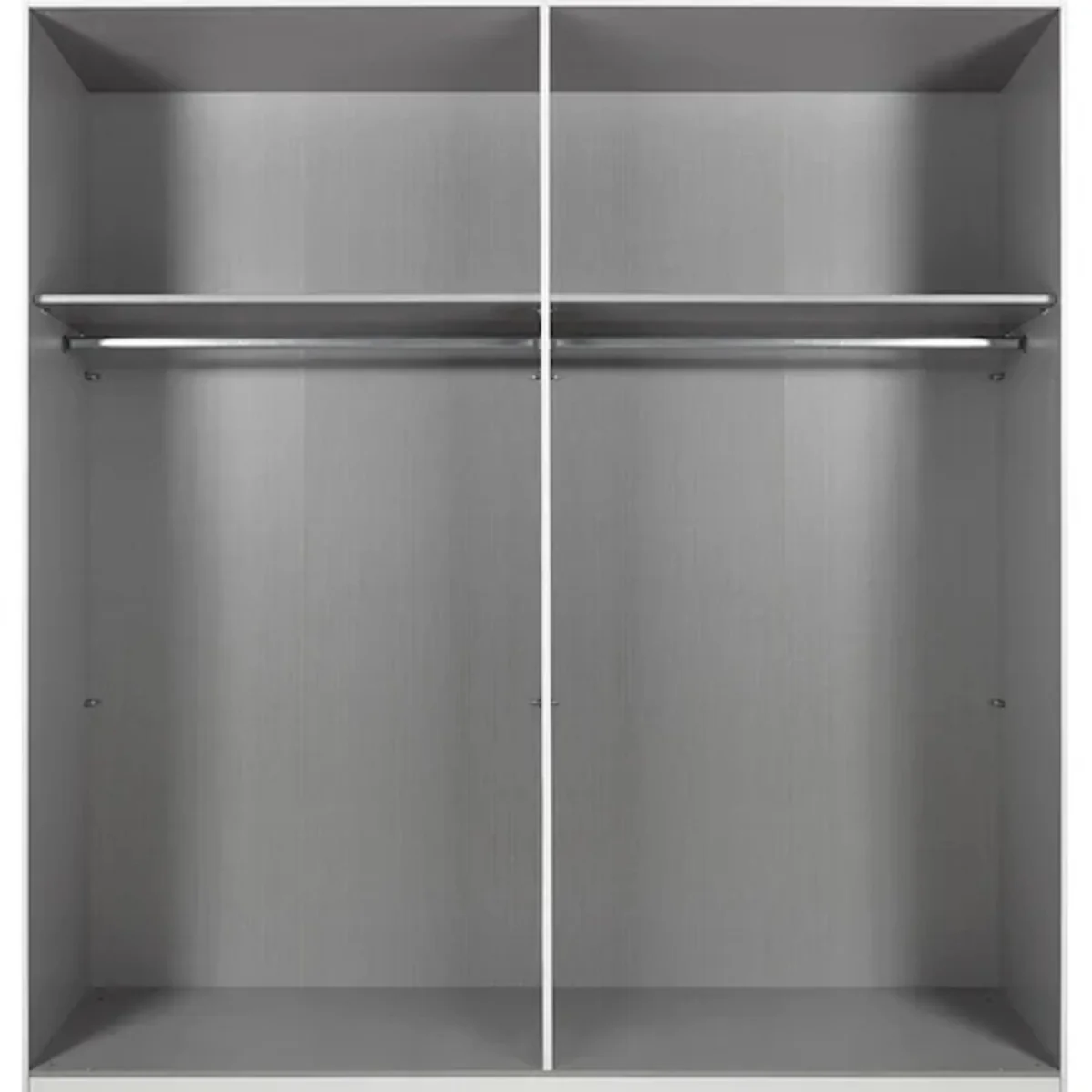 Ernie 225cm 2 Door Sliding Wardrobe in White and Concrete Grey - White – image 2
