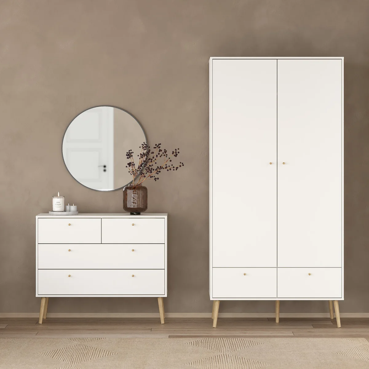 Cumbria Wardrobe 2 Doors 2 Drawers - White – image 6