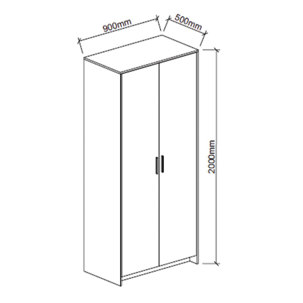 Hartley 2 Door Wardrobe - Light Grey – image 5