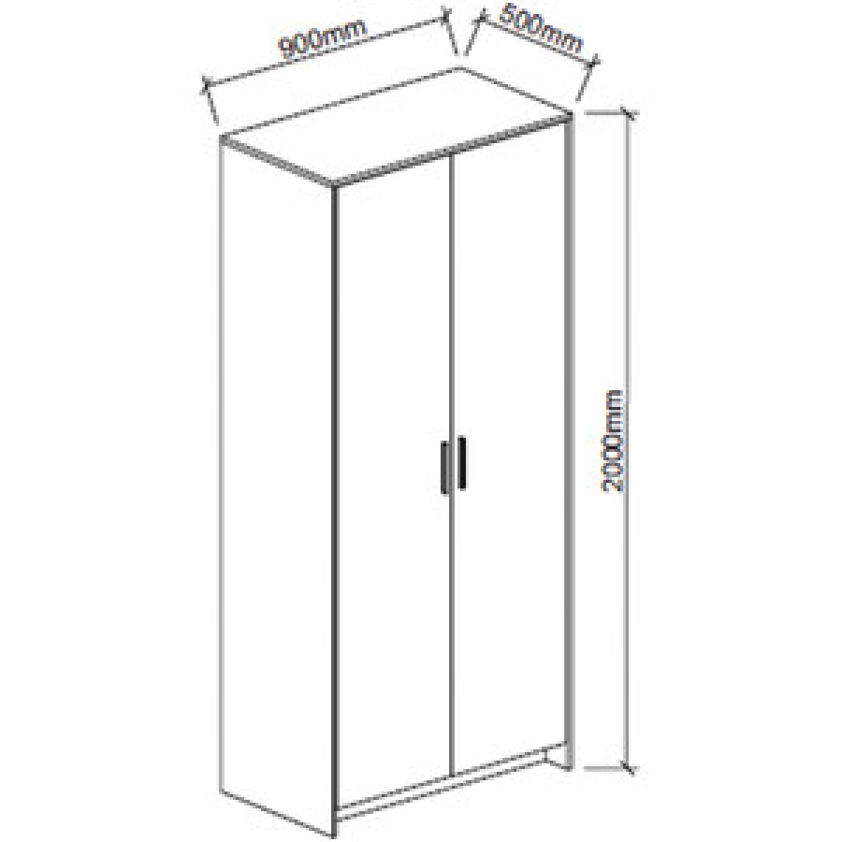 Hartley 2 Door Wardrobe - Light Grey – image 8