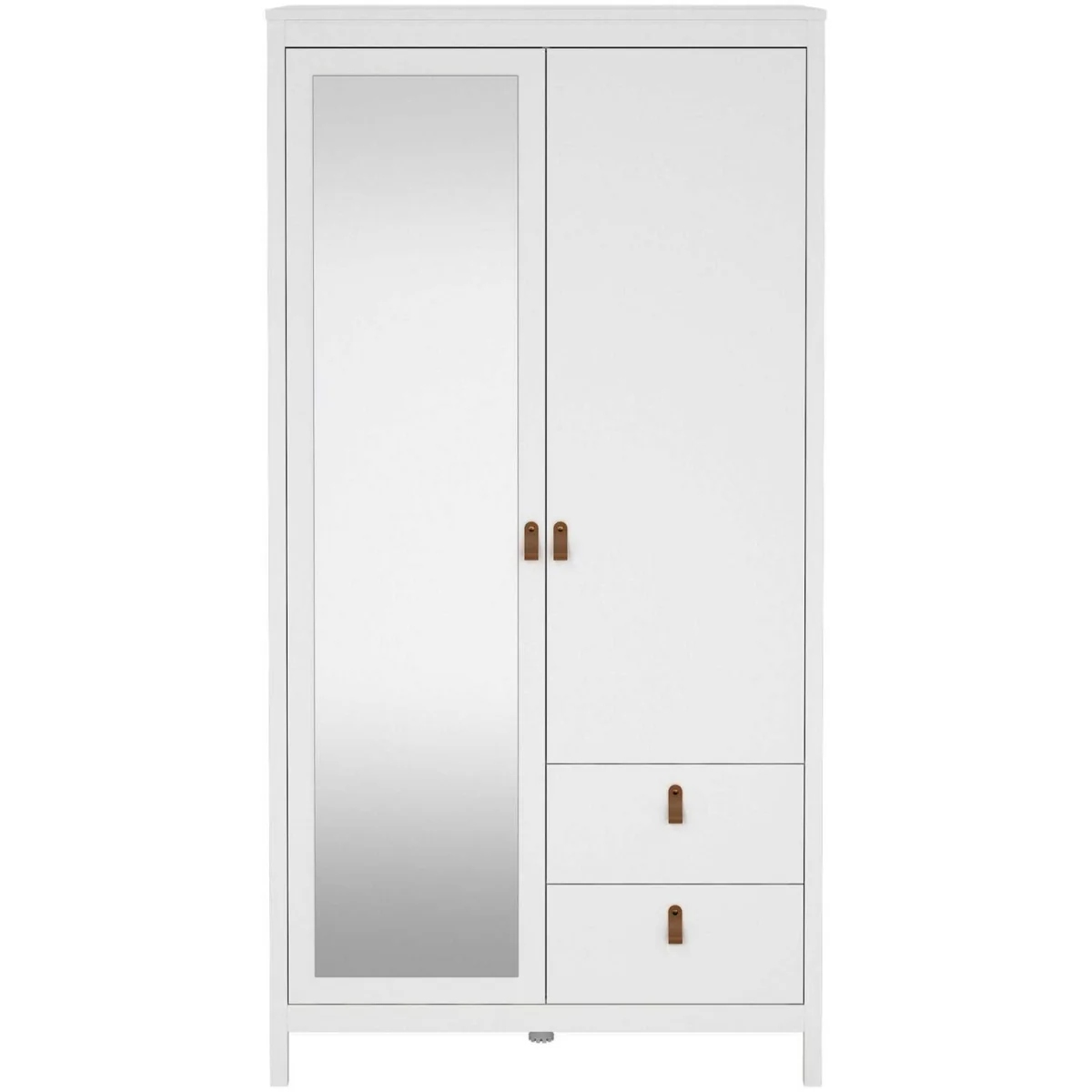Wildberry Matt 2 Door Wardrobe with Mirror and 2 Drawers - Matt White – image 4