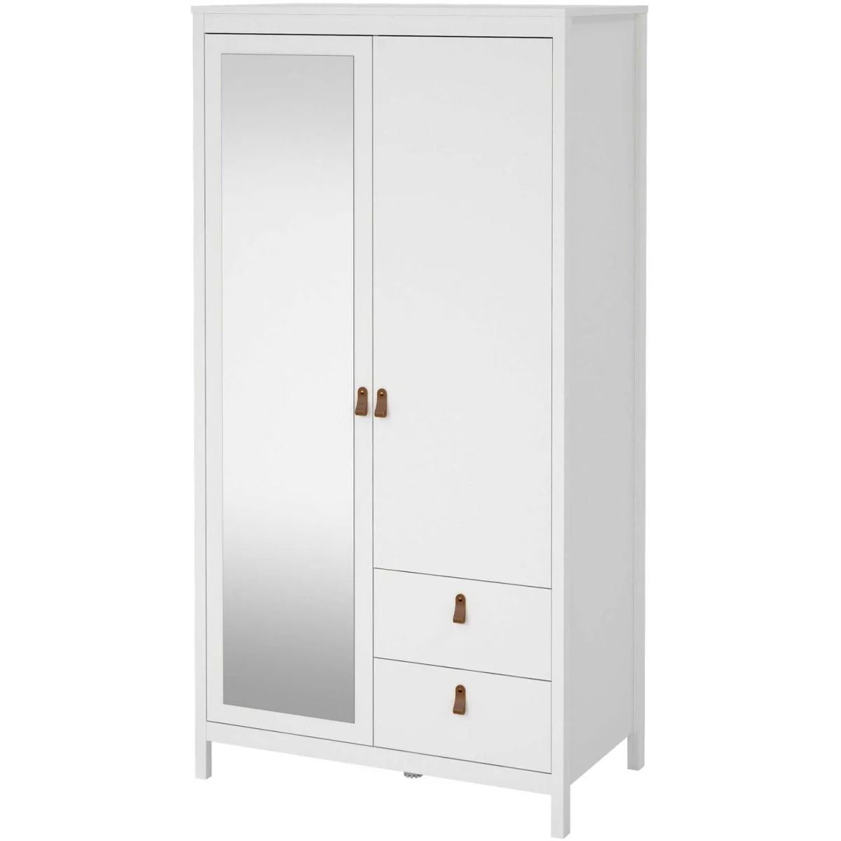 Wildberry Matt 2 Door Wardrobe with Mirror and 2 Drawers - Matt White – image 5