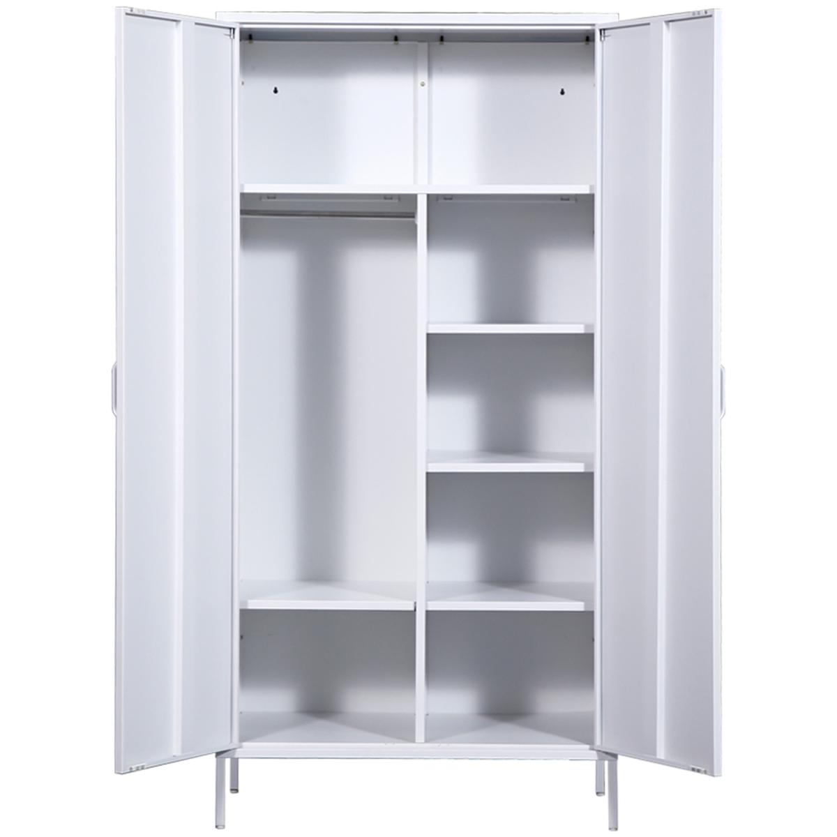 Levi Metal Wardrobe, Free Standing - White – image 2