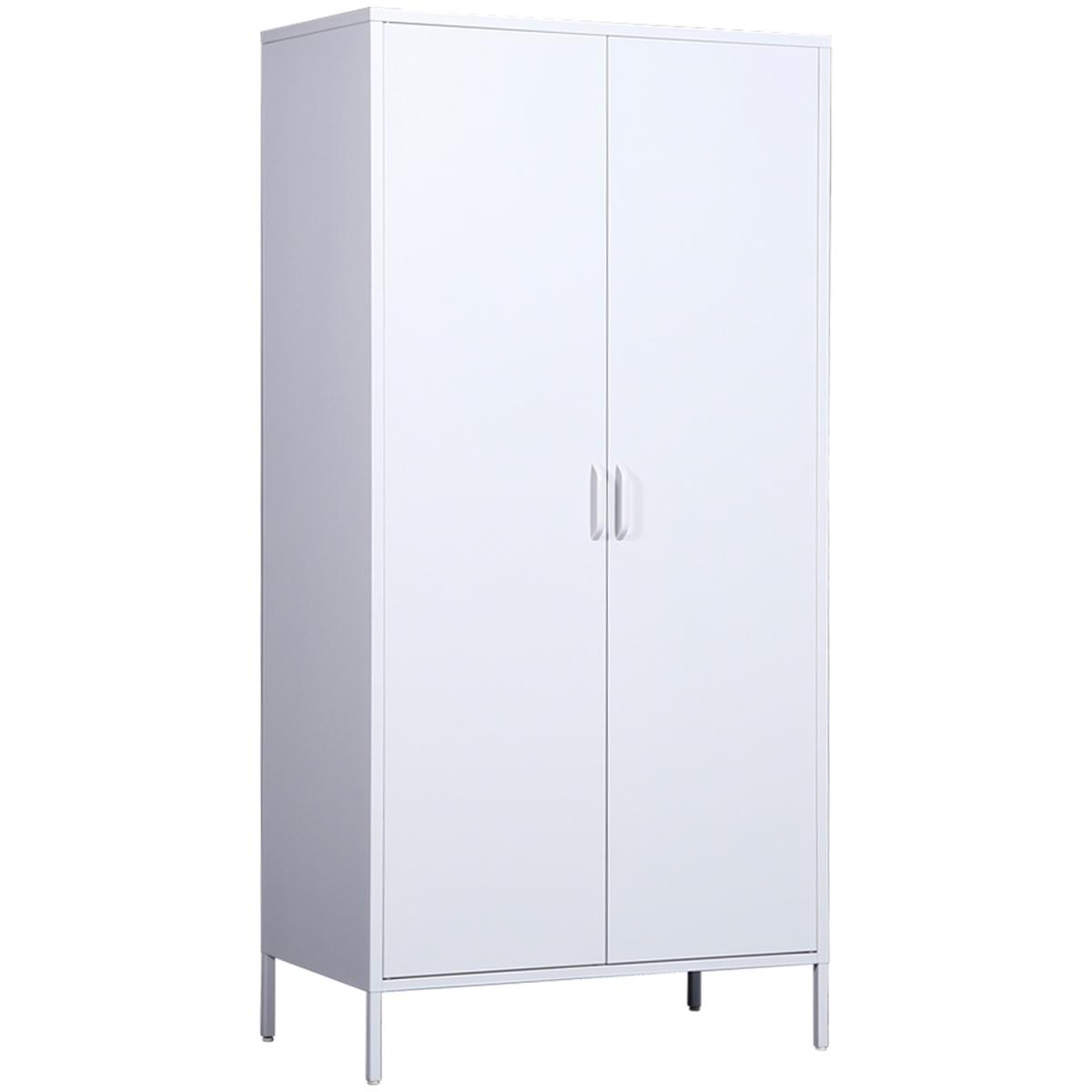 Levi Metal Wardrobe, Free Standing - White – image 3