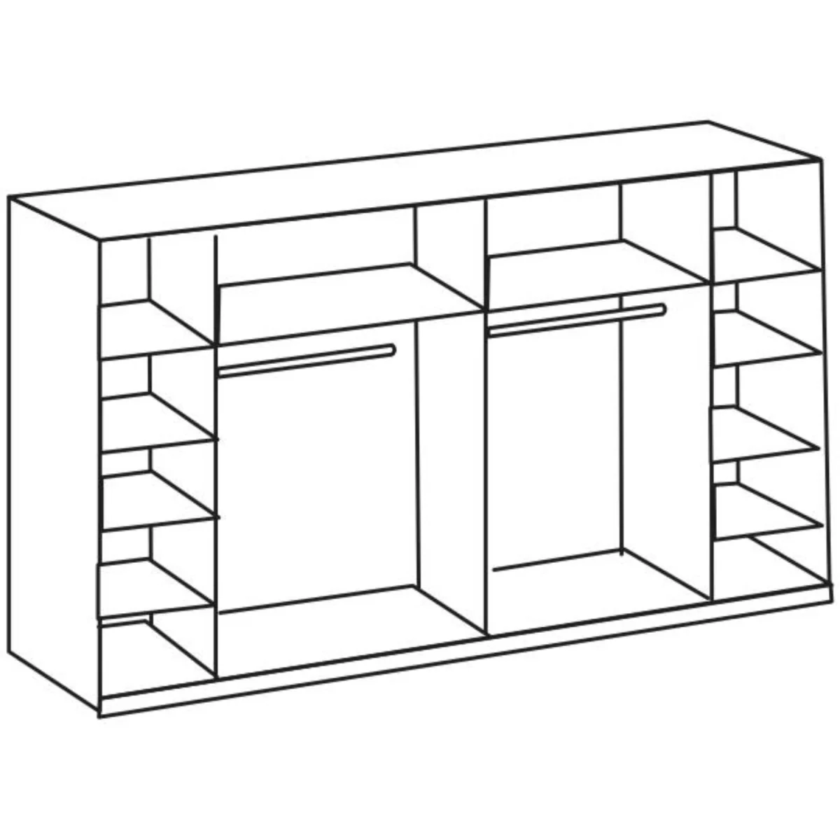 Lotto 315cm 4 Door Mirrored Sliding Wardrobe in Matt White - White – image 3